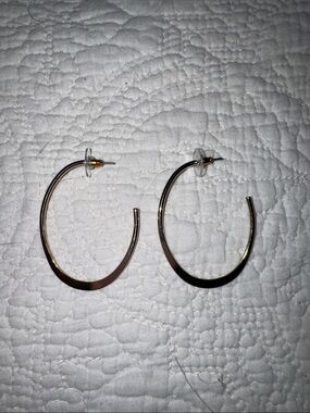 LOFT Shiny Gold Open Hoop Earrings